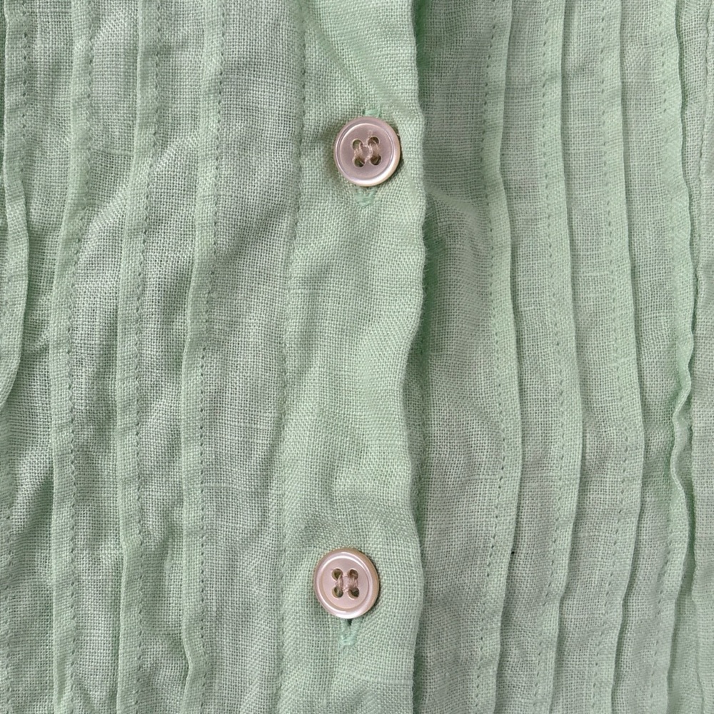 J. Jill Light Mint Short-Sleeve Pintuck Button-Down Shirt - Picture 7 of 12
